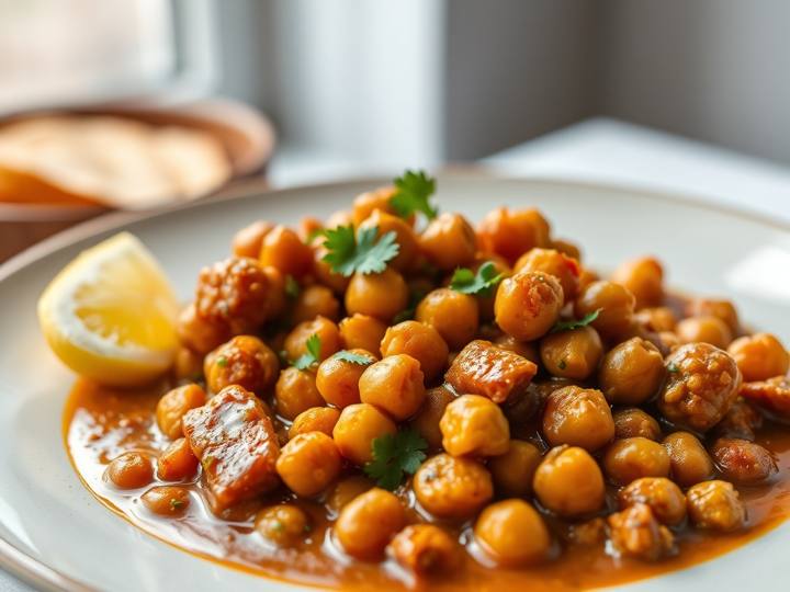 Soya Chunks Chana Curry