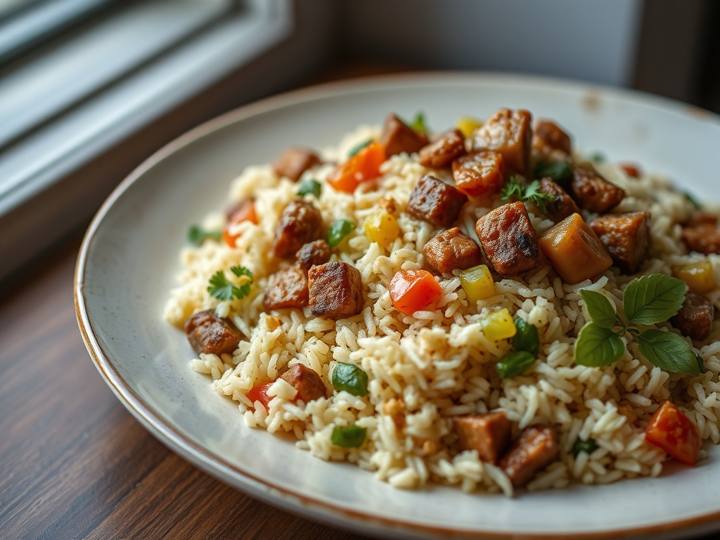 Soya Chunks Veggie Pulao