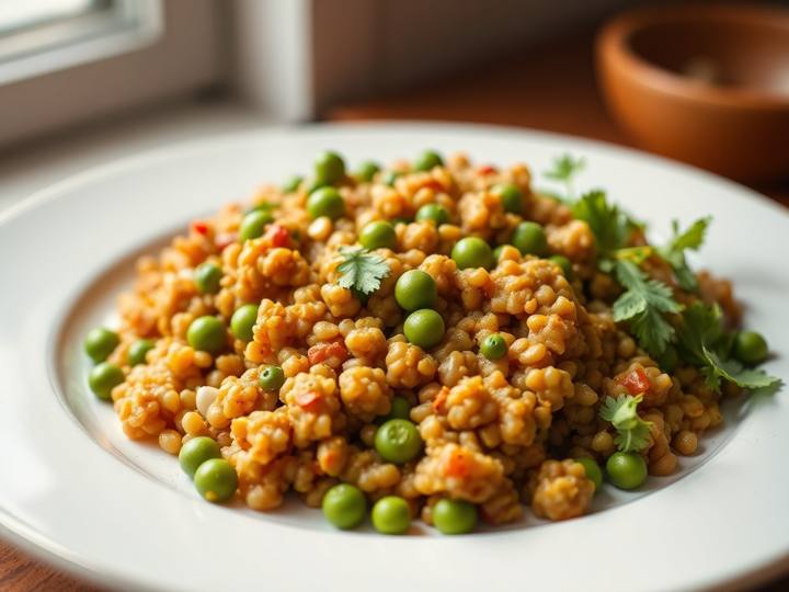 Soya Keema with Peas