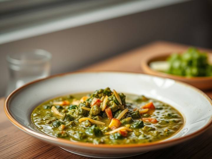 Spinach Dal with Garlic Tarka