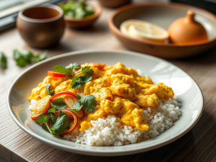 Thai Scrambled Eggs with Rice
