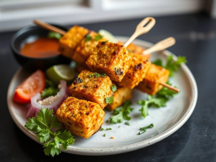 Tofu Tikka Skewers