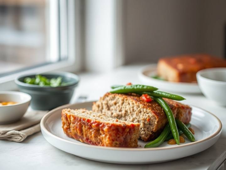 Turkey Meatloaf with Green Beans