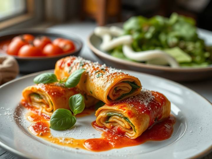Vegetarian Lasagna Roll-Ups